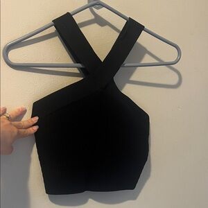 Aritzia Black Cross-Strap Tank Top